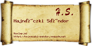 Hajnáczki Sándor névjegykártya