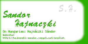 sandor hajnaczki business card