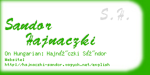 sandor hajnaczki business card